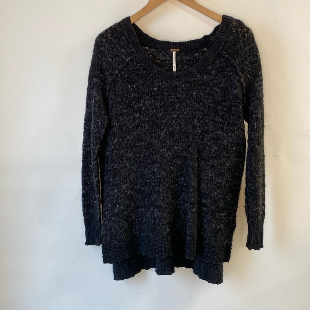 Free People black and grey knit sweater